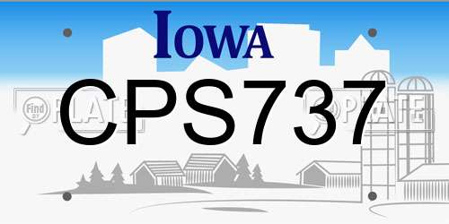 CPS737 Iowa License Plate
