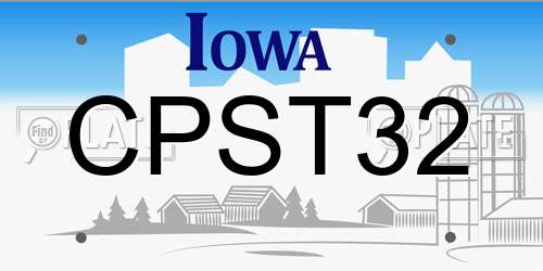 CPST32 Iowa License Plate