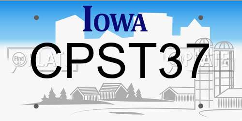 CPST37 Iowa License Plate