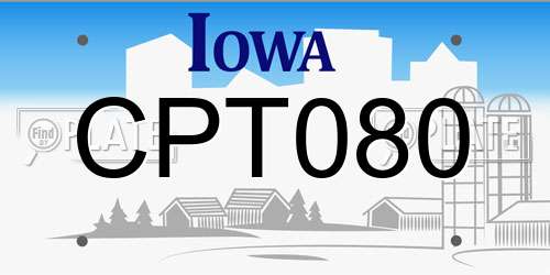 CPT080 Iowa License Plate