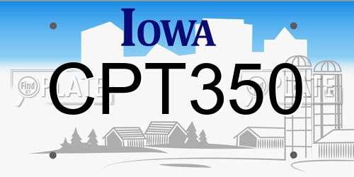 CPT350 Iowa License Plate