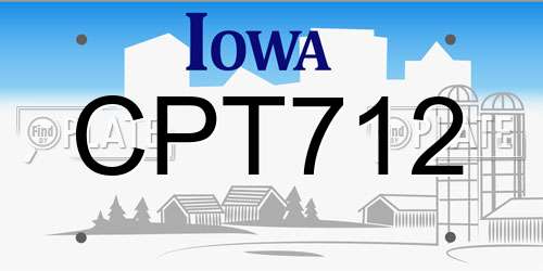 CPT712 Iowa License Plate