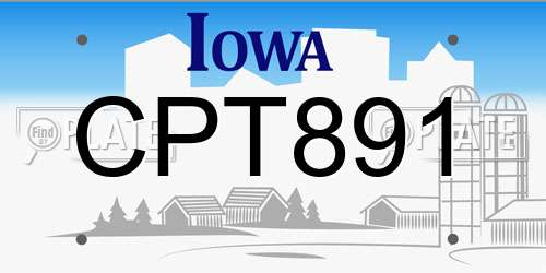 CPT891 Iowa License Plate
