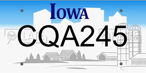 CQA245 Iowa License Plate