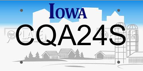 CQA24S Iowa License Plate