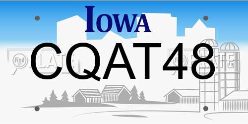 CQAT48 Iowa License Plate