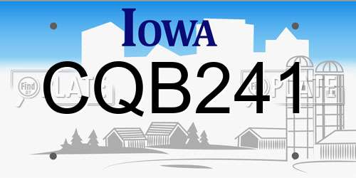 CQB241 Iowa License Plate