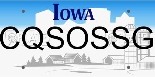 CQSOSSG Iowa License Plate