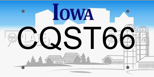 CQST66 Iowa License Plate