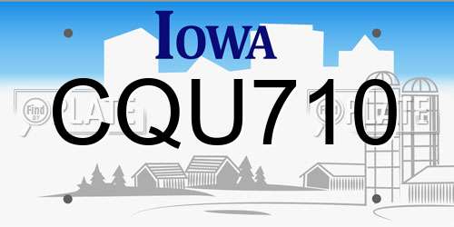 CQU710 Iowa License Plate