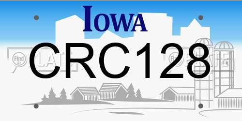 CRC128 Iowa License Plate