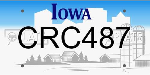 CRC487 Iowa License Plate