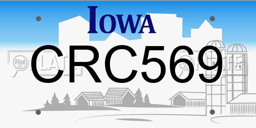 CRC569 Iowa License Plate