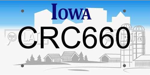 CRC660 Iowa License Plate