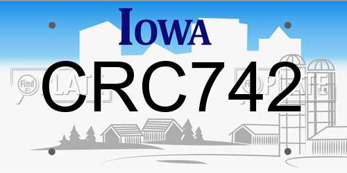 CRC742 Iowa License Plate