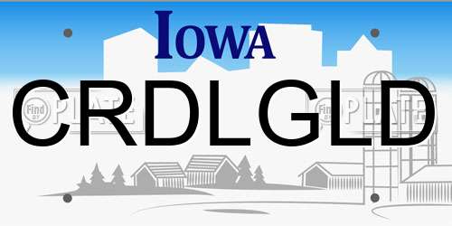 CRDLGLD Iowa License Plate