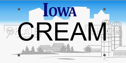 CREAM Iowa License Plate