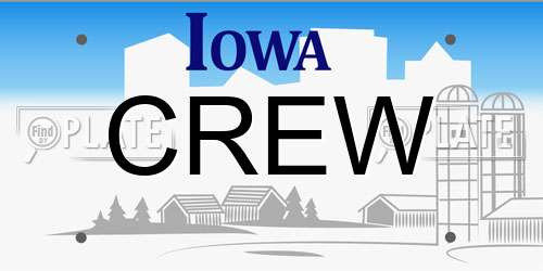 CREW Iowa License Plate