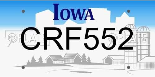 CRF552 Iowa License Plate