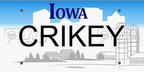 CRIKEY Iowa License Plate