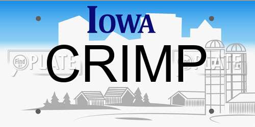 CRIMP Iowa License Plate