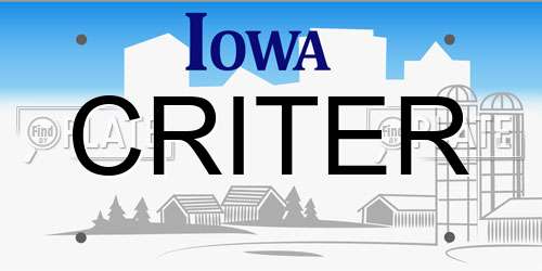 CRITER Iowa License Plate