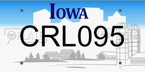 CRL095 Iowa License Plate