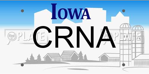 CRNA Iowa License Plate