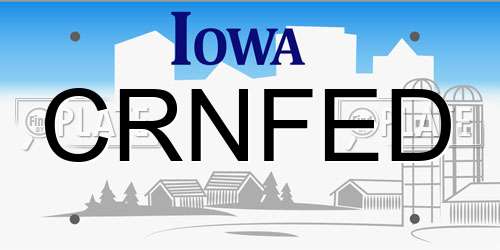 CRNFED Iowa License Plate