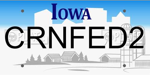 CRNFED2 Iowa License Plate