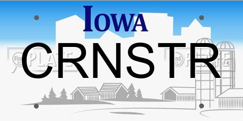 CRNSTR Iowa License Plate