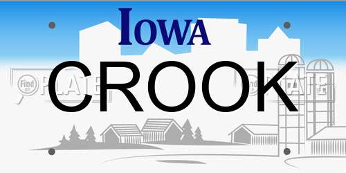 CROOK Iowa License Plate