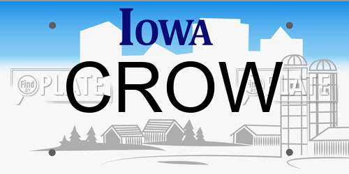 CROW Iowa License Plate