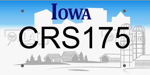 CRS175 Iowa License Plate