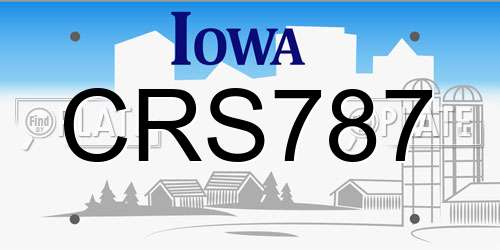 CRS787 Iowa License Plate