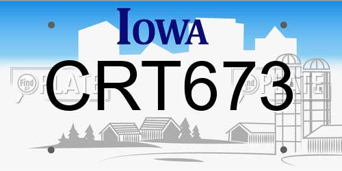 CRT673 Iowa License Plate