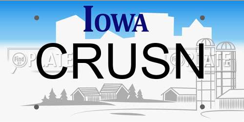 CRUSN Iowa License Plate