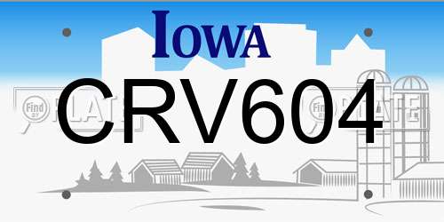 CRV604 Iowa License Plate