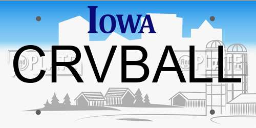 CRVBALL Iowa License Plate