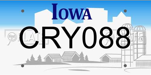 CRY088 Iowa License Plate