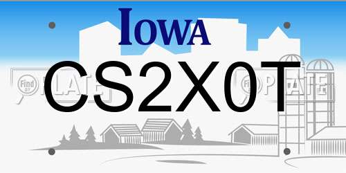 CS2X0T Iowa License Plate