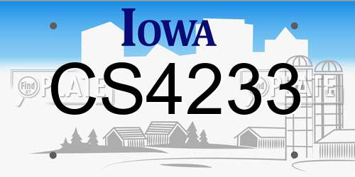 CS4233 Iowa License Plate