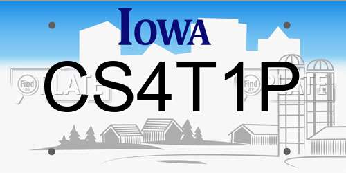CS4T1P Iowa License Plate
