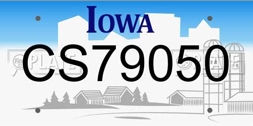 CS79050 Iowa License Plate