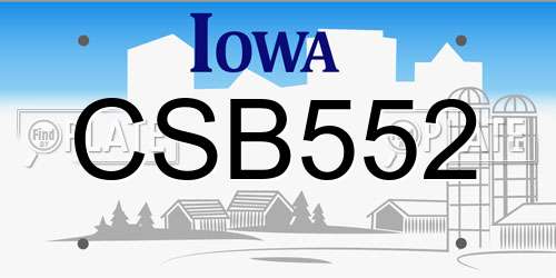 CSB552 Iowa License Plate