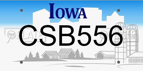 CSB556 Iowa License Plate