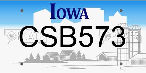CSB573 Iowa License Plate