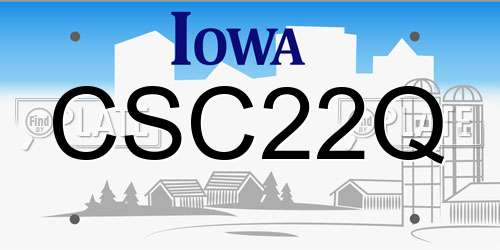 CSC22Q Iowa License Plate