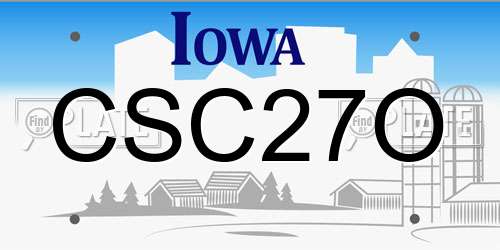 CSC27O Iowa License Plate