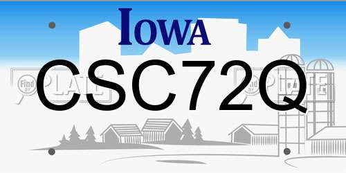 CSC72Q Iowa License Plate